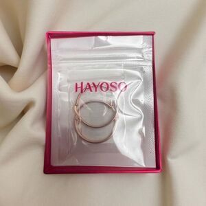 NWB Hayoso 18K Gold Plated Hoop Earrings for Women 30mm Rose Gold B12